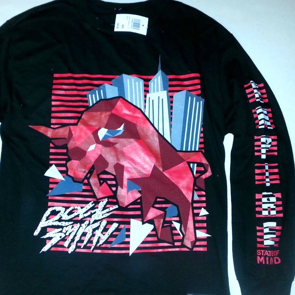 ROCKSMITH LONG SLEEVE CITY EMPIRE STATE OF MIND RED BULL MENS XL T-SHIRT